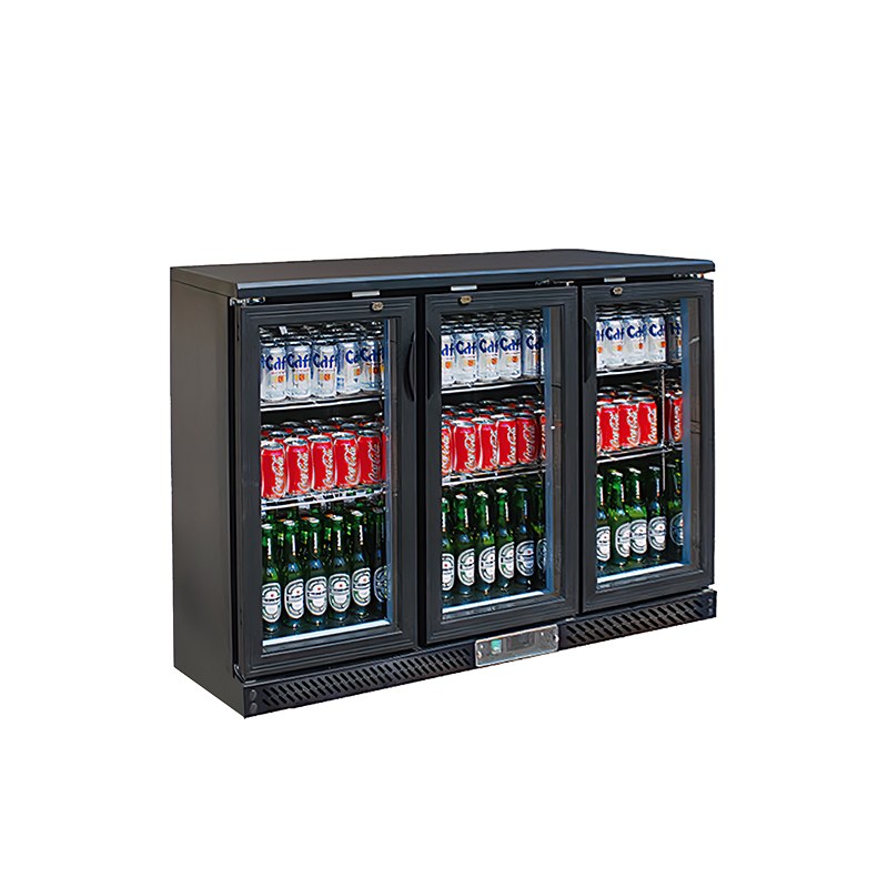 3 Doors Commercial Used Glass Door Back Bar Beer Beverage Cooler Fridge