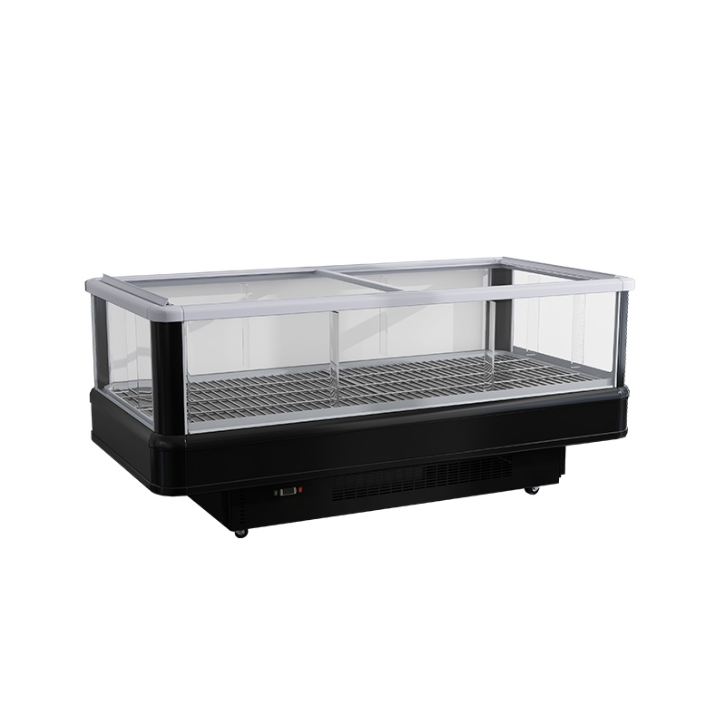 Island Cabinet Freezer For Frozen Food Supermarket Glass Display Refrigerator