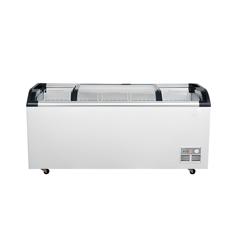 Ice Cream Display Freezers Curved Glass Top Chest Freezer Showcase
