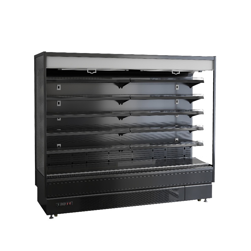 Commercial Showcase Multideck Open Chiller Supermarket Display Upright Air Curtain Display Fridge