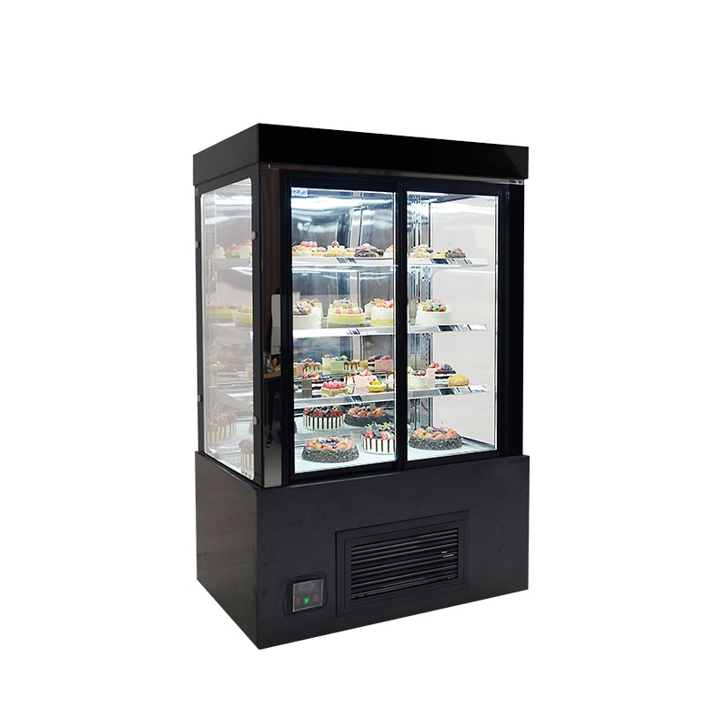 Vertical Vitrine Glass Cake Display Cooler Pastry Dessert Bread Display Showcase